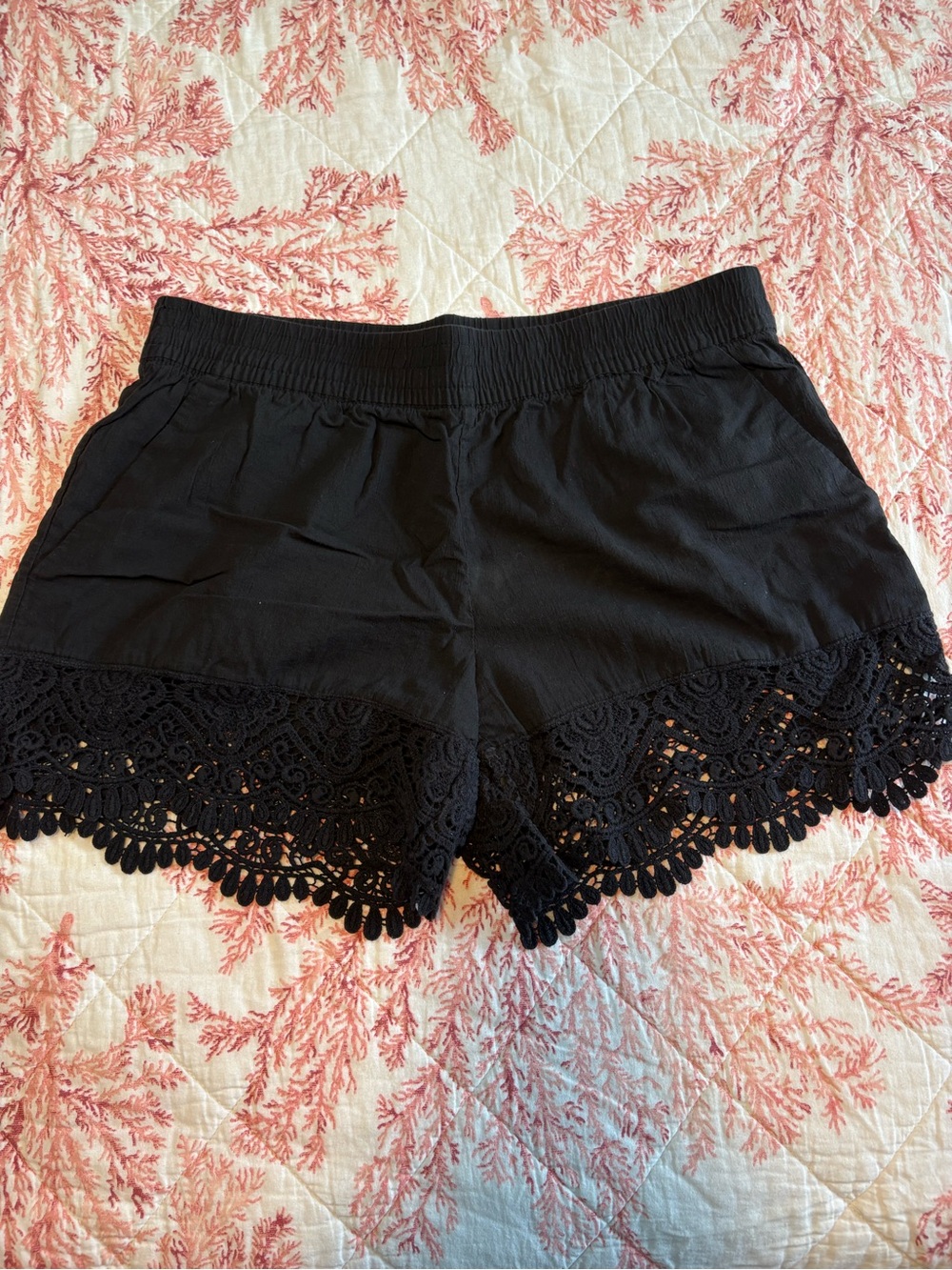 H&M Black Crochet-Hem Shorts